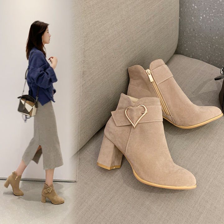 Chunky%20Heel%20Fashion%20Boots%20Love%20New%20Autumn%20and%20Winter%20Women's%20Boots%20All-Matching%20Suede%20Ankle%20Boots%20Fleece%20Lined%20round%20Toe%20Black%20plus%20Size%20Winter%20Boots40%20-%20Image%209