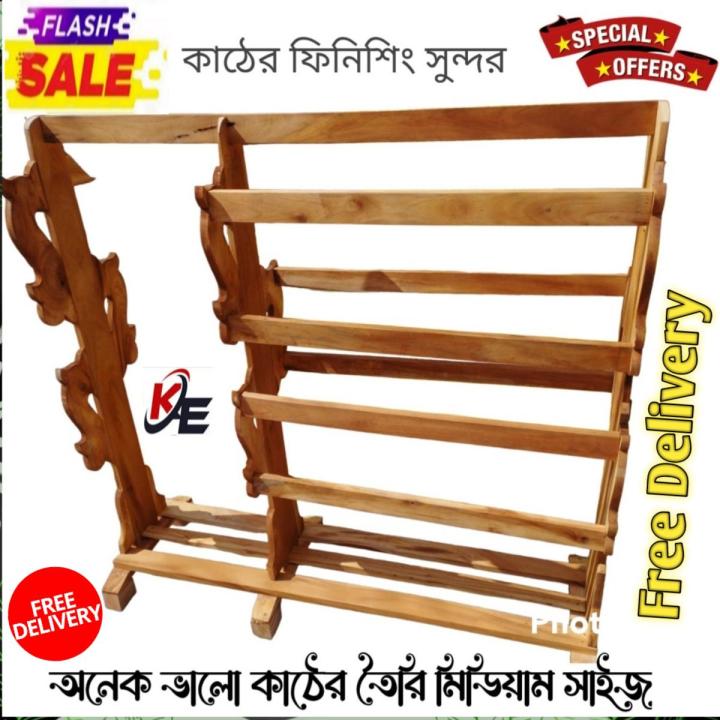 Wooden rack for garment cloths