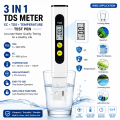 TDS Meter 3 in 1 EC TDS and Temperature Test Pen , EC Meter & Temperature Meter with ± 2% Accuracy Ideal Water Test Meter.