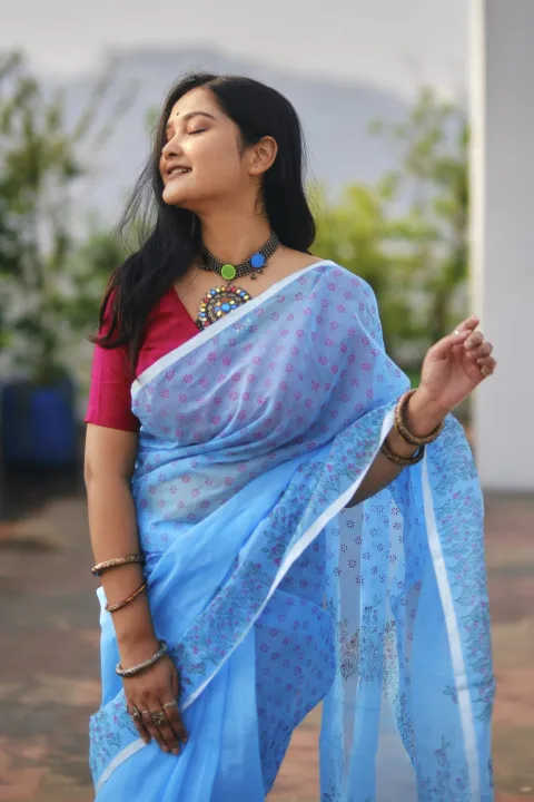 Stylish%20and%20Comfortable,%20Half%20Silk%20Sharee%20For%20Women%20Muslin%20Silk%20%20Screen%20print%20Saree%20New%20Collection%20-%20Image%204