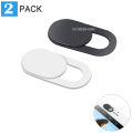2 pcs x (Black-White) PVC Webcam Cover Mobile Laptop Front Camera Cover Self Adhesive Slider Protector. 