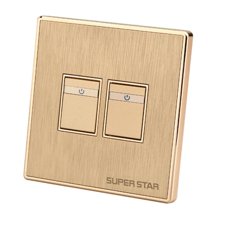 Super Star Glamour 10A 2 Gang Electrical Wall Switch Two 2Gang