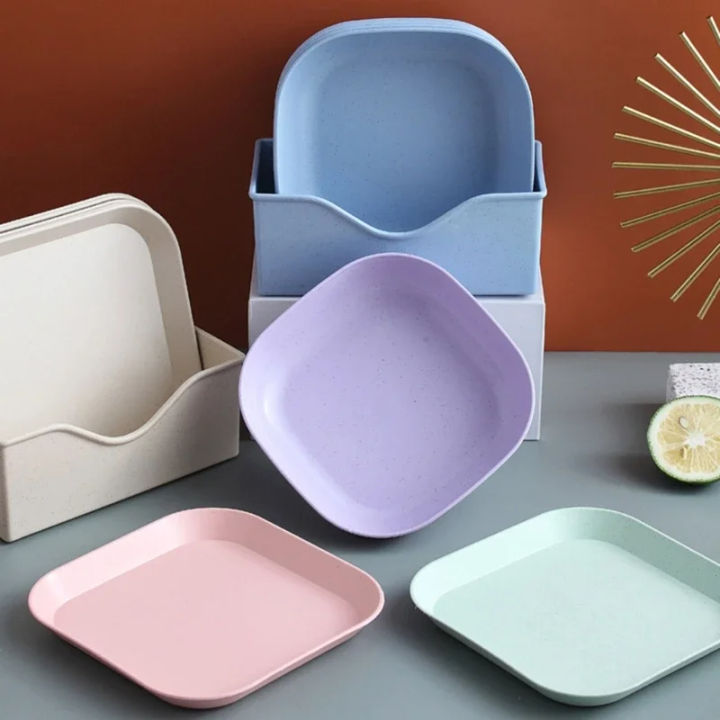 10Pcs%20Square%20Wheat%20Straw%20Plates%20Salad%20Bowl%20Reusable%20Food%20Serving%20Dishes%20with%20Rack_Best%20Rate%20-%20Image%204