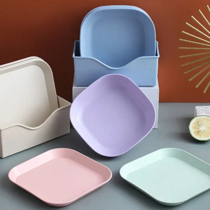 10Pcs%20Square%20Wheat%20Straw%20Plates%20Salad%20Bowl%20Reusable%20Food%20Serving%20Dishes%20with%20Rack_Best%20Rate%20-%20Image%204