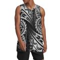Polynesian Tribal Guam Totem Tattoo Prints Men's Basketball Jerseys Mesh Athletic Sports Shirts Plain Performance Team Uniforms.