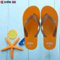 Thailand KITO rubber men's and women's slippers, anti slip beach casual couple flip flops.