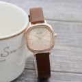 Fashion Watch Oval Small Dial Thin Belt Student Dress Leather Strap Wristwatches for Women.