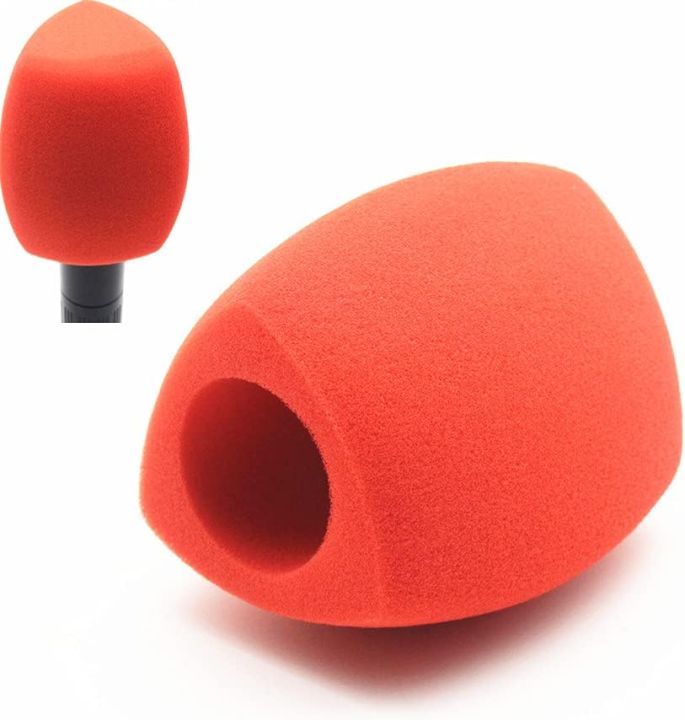Foam Mic Cover Handheld Microphone Windscreen Large Mic Foam Windshields Pop Filters for Handheld Microphone Interview Microphones (Red)