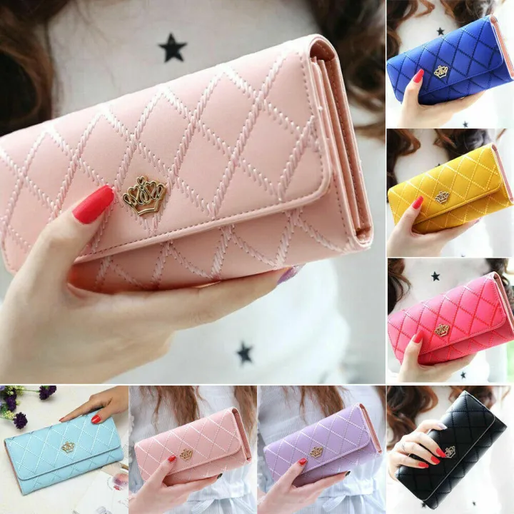 PU%20Leather%20Women's%20Long%20Wallet%20Card%20Holder%20Crown%20Buckle%20Fashion%20%20Pattern%20Purse%20%20Pattern%20Crown%20Buckle%20%20Bag%20for%20Gifts%20for%20women%20Clutch%20Handbag%20-%20Image%204