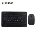 Zienstar 10Inch Azerty Rechargeable French Aluminum Wireless Bluetooth Keyboard Mouse Combo For IOS Android Tablet Windows PC. 