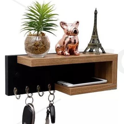 Wall Mounted Key hanging Holder Shelf Key Chain Hanger Home Decor Shelves Wall Decoration Items