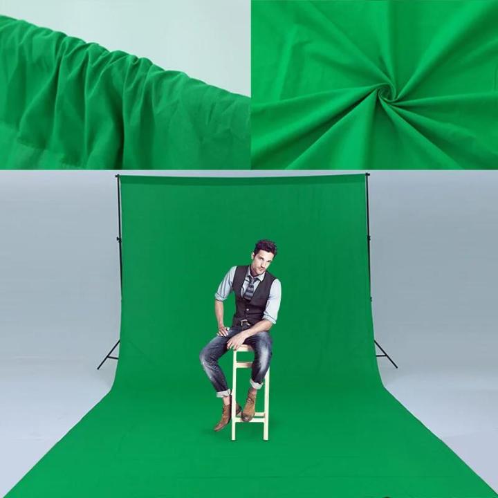 Photography Backdrops Green Screen Chromakey Background Cloth Polyester Cotton Photo Studio with Stand for Live 3X6M