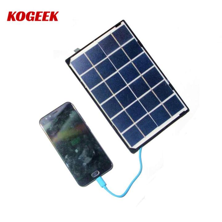 KOGEEK 6W 5V Solar Char-ger Solar Panel Power Mobile Ph-one