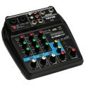 BT Sound Mixing Console Record 48V Phantom Power Monitor AUX Paths Plus Effects 4 Channels Audio Mixer with USB. 