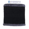Winter Soft Warm Wool Lined Thick Knitted Lining Cap with Circle Scarf Kit Kantupi For Men.
