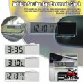 【New Product+free Shipping】Mini Car Clock Suction Cup Ultra-thin Car Internal Digital Thermometer Car Electronic Clock Suction Cup Digital LCD Display Multifunctional Accessory. 