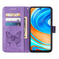 【Lejia】For Xiaomi Redmi Note 9S / 9 pro/9 Pro Max case butterfly PU leather flip card slots strap stand cover. 