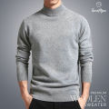 GoodMan Premium Quality Light Ash Color High Neck Full Sleeve Sweater for Men..