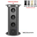 Motorized Pop up Socket Wireless Charger Automatic Power Plug Desktop Worktop Table,Eu Fr Socket USB Type-C Lift Socket. 