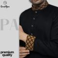 GoodMan Premium Black Color Semi Long Panjabi for Men.. 