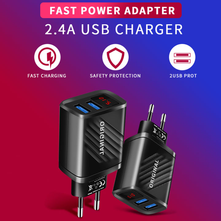 Dual%20USB%20Fast%20Charger%2018W%20Quick%20Charge%203.0%20EU/US/UK%20Plug%20Wall%20Charger%20Portable%20Phone%20Adapter%20For%20iPhone%2015%2014%20Pro%20Xiaomi%20Samsung%20-%20Image%205