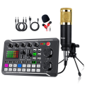 2X F998 BM800 Set Portable Sound Card Kit Condenser Microphone Set Live Sound Card. 