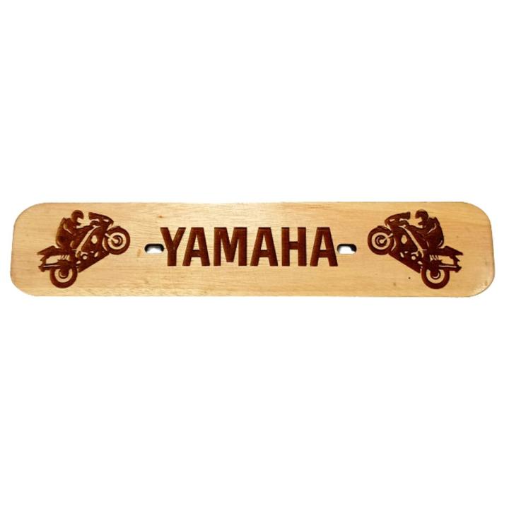 Motorcycle front name plate for yamaha bike . wooden