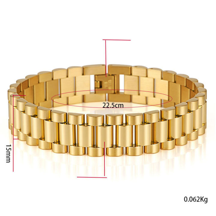 Luxury%20Designer%20Jewelry%20Men%20Bracelets%2015mm%20Stainless%20Steel%20Watch%20Strap%20Mens%20Bracelet%20Gold%20Titanium%20Steel%20Bracelet%20Wholesale%20Gift%20-%20Image%204