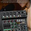 6 Channel Mixer Professional 256 Reverb Effect Audio Mixer Sound Board System for Computer.