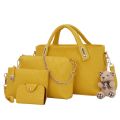 4Pcs/Set Women Bags Sets Elegant PU Leather Handbag Shoulder Bag Fashion Wild Solid Color Messenger Tote Pack Clutch Ladies Bags. 