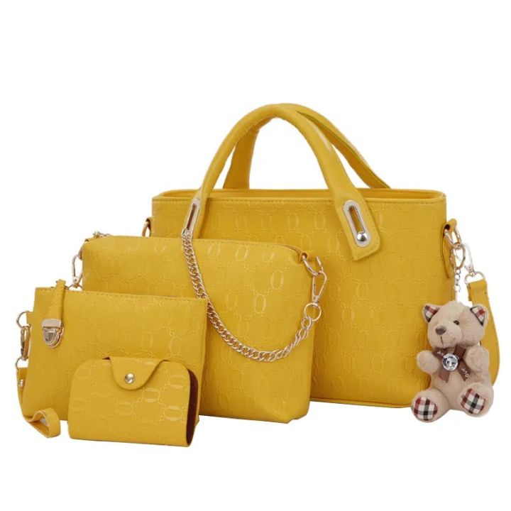 4Pcs/Set%20Women%20Bags%20Sets%20Elegant%20PU%20Leather%20Handbag%20Shoulder%20Bag%20Fashion%20Wild%20Solid%20Color%20Messenger%20Tote%20Pack%20Clutch%20Ladies%20Bags%20-%20Image%207