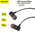 Awei ES-70TY Wired Headphones 3.5mm For iphone Samsung Xiaomi Earbuds Sports Headset With Mic Metal Hifi Bass In Ear Earphones. 