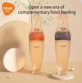 New BBET Baby Squeezing Feeding Bottle Silicone Newborn Training Rice Spoon Infant Cerea Food Supplement Feeder Safe Tableware. 