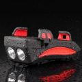 4 in 1 Bicycle USB Rechargeable Led Bicycle Light with Horn and Mobile Holder With PowerBank. 