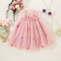 【LuckyBabyFans Store】(NEW)Summer Girls' Mesh Dress Butterfly Wings Newborn Girls' Princess Dress Girls' Puffy Dress Party Dress.