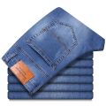 6 Colors Spring Summer Men's Thin Straight-leg Loose Jeans Classic Style Advanced Stretch Baggy Pants Male Plus Size 40 42 44. 