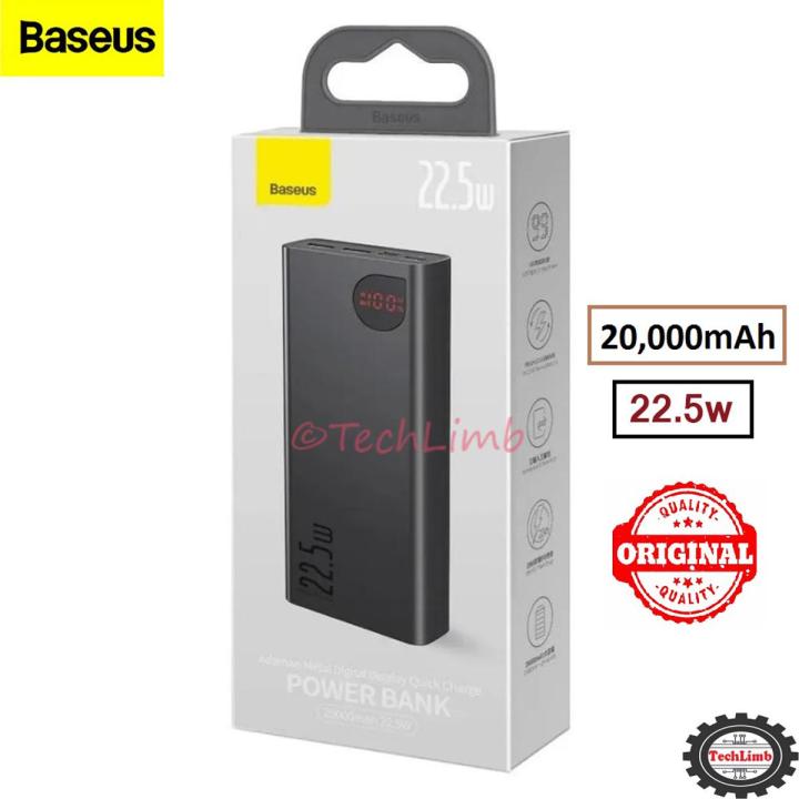 Power Bank 20000mAh 22.5W Super Fast Charging | Adaman Metal Body | Digital Display | Quick Charge Powerbank for All Devices – TechLimb