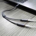 Braided 3.5mm earphone adapter cable 1-2 splitter extension cable 2-in -1 audio cable couple sharing cable. 