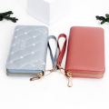 Women Long Wallet Pu Leather Card Holder Large Capacity Hasp Zipper Coin Purse Multi Card Organizer Cell Phone Wristlet Handbag.
