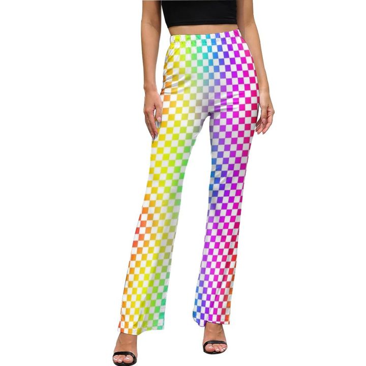 Retro%20Checkerboard%20Pants%20White%20And%20Black%20Check%20Trendy%20Flare%20Trousers%20Autumn%20Woman%20Print%20Street%20Wear%20Slim%20Fit%20Pants%20-%20Image%202
