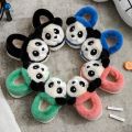 Winter Indoor Panda Children Slippers Flat Furry Home Cartoon Women Slippers Warm Non-slip Parent-child Family Shoes Miaoyoutong. 