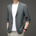 Men Blazers Solid Color Suit Coat Business Coat Long Sleeves Double Buttons Straight Pockets Anti-wrinkle. 