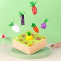 Wooden Toys Carrot Shape Matching Size Cognition Montessori Educational Toy Baby Montessori Toy Set Pulling  Wooden Toys baby. 