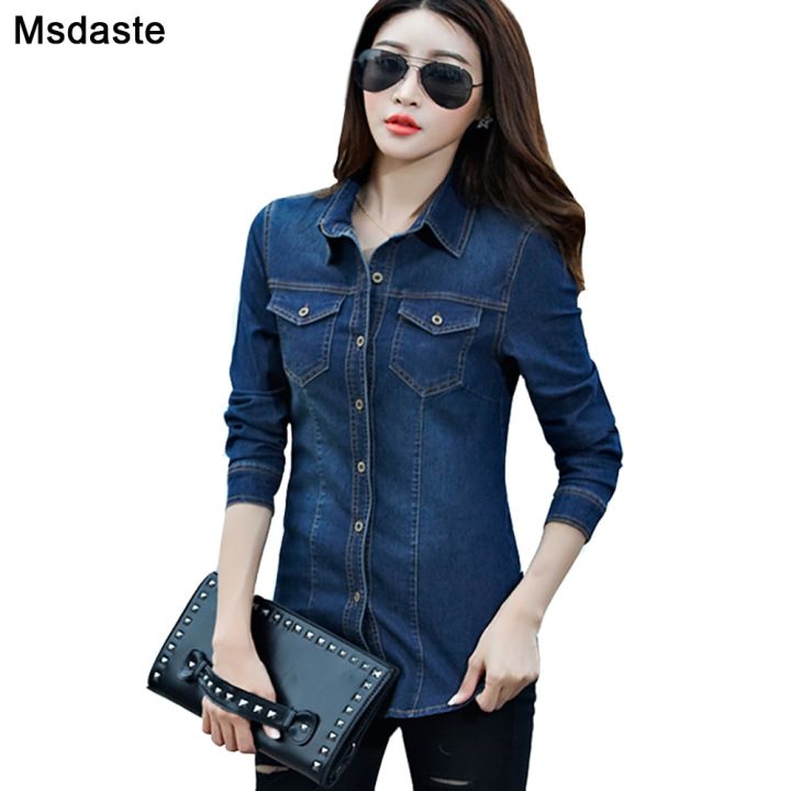 Jeans%20Shirt%20women%202019%20Long%20Sleeve%20Slim%20Casual%20Vintage%20Elastic%20Ladies%20Denim%20Shirts%20Tops%20Blusas%20Feminina%20Woman%20Blouses%20and%20Tops%20-%20Image%203