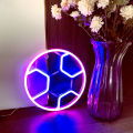 Qiunery Soccer Neon Sign For Bedroom, Battery/USB Powered LED Football Neon Lamp Sports Neon Sign For Home Bedroom Club Party Wall Hanging Decor.