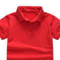 Elegantstunning Boys Lapel Short Sleeves T-shirt Simple Solid Color Tops Summer Cotton Breathable Shirt For 1-10 Years Old Kids. 