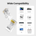 UGREEN RJ45 Connector 50pcs/100pcs CAT6 RJ45 Gold-plated Ethernet Cable Connectors for Network Cable. 
