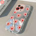 Graffiti Cartoon Cherry Cute Love Heart Bow Knot Case Compatible for IPhone 11 13 15 16 12 14 Pro Max 7Plus XR 15 8 7 16 Plus X XS Max SE2020 Luxury Make Up Mirror Soft Case. 