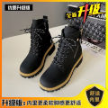 Women's Pocket Canvas Martin Boots2023Autumn Internet Hot Korean Style round Head Lace-up Platform All-Match British Style Booties. 