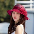 Flower Decor Dotted Print Bucket Hat, Sunscreen Fashion Elegant Traveling Fisherman Hat For Vacation, Women's Caps Hats. 